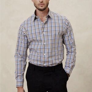 Banana Republic Multicolor Plaid Button Down Shirt NWOT